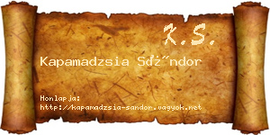 Kapamadzsia Sándor névjegykártya